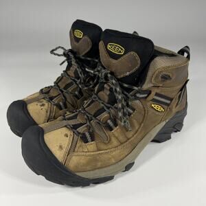 KEEN Targhee II Mid Waterproof Mens US Sz 8 Leather Textile Hiking Boots 1008418